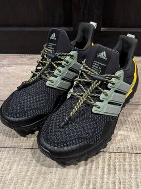 Adidas Ultraboost 1.0 Running Shoes 8.5 Mens Black Silver Green